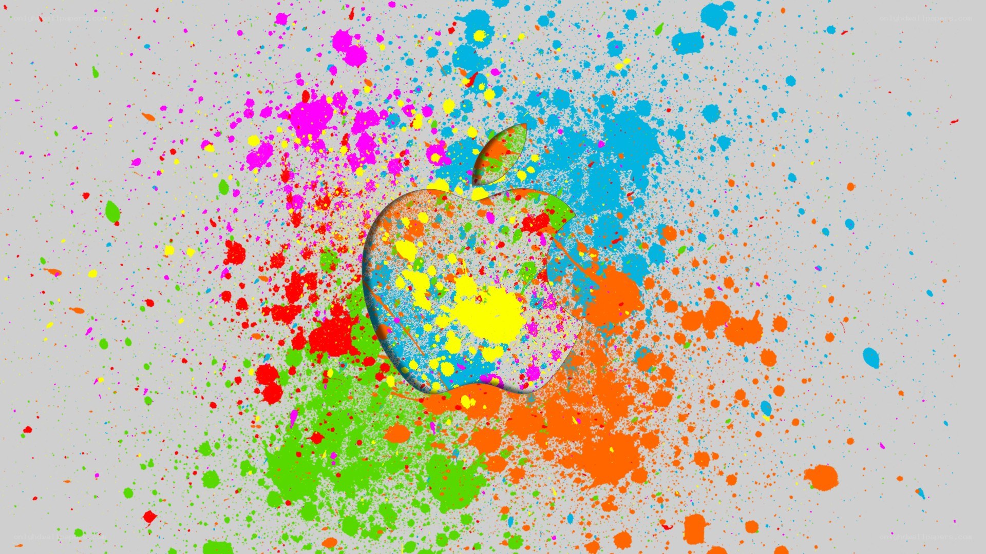 colorful apple logo splatter