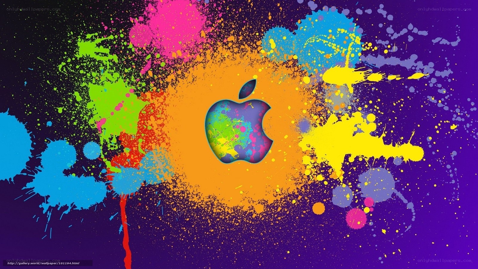 Colorful Apple logo splatter