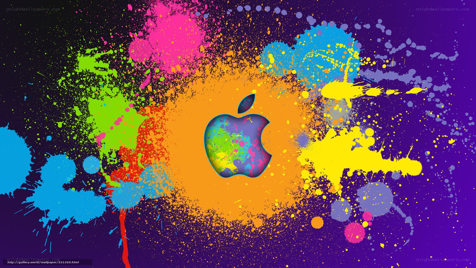 colorful apple logo splatter