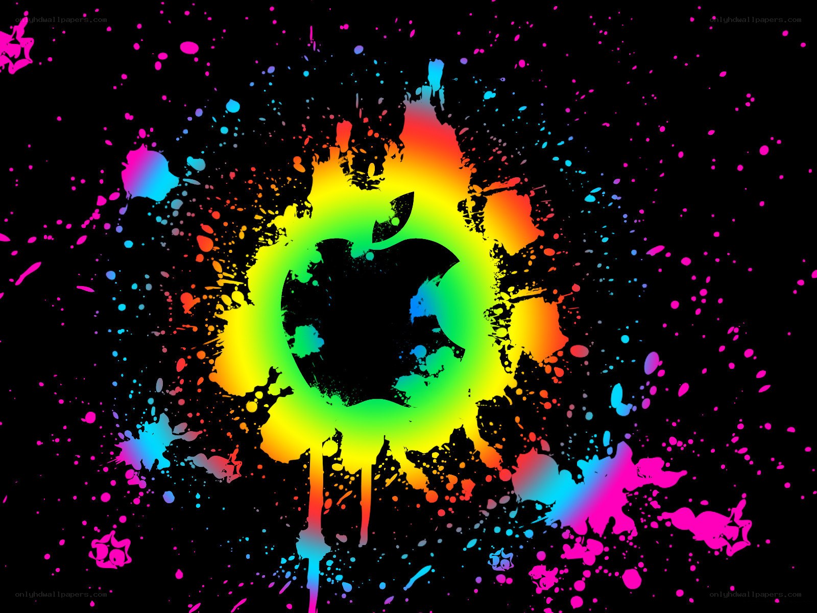 colorful apple logo splatter