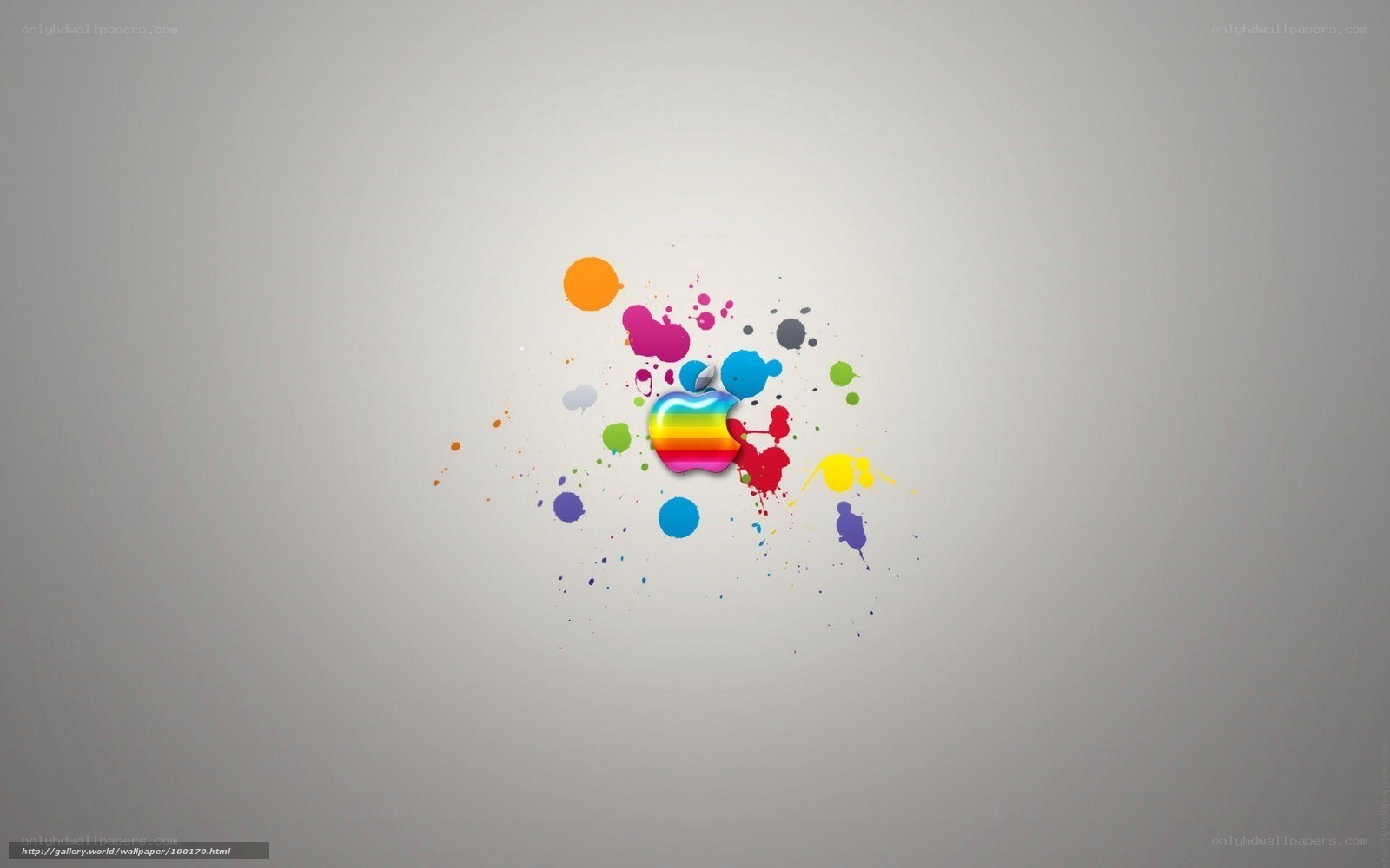 colorful apple logo splatter
