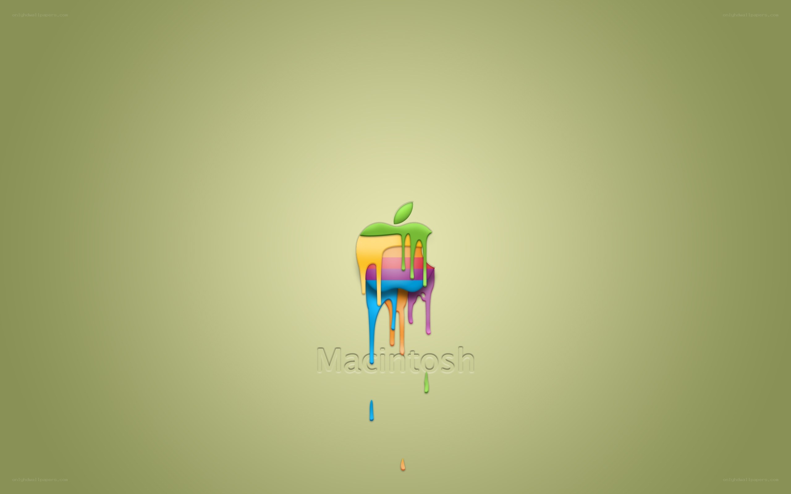 Colorful Apple logo with paint drip