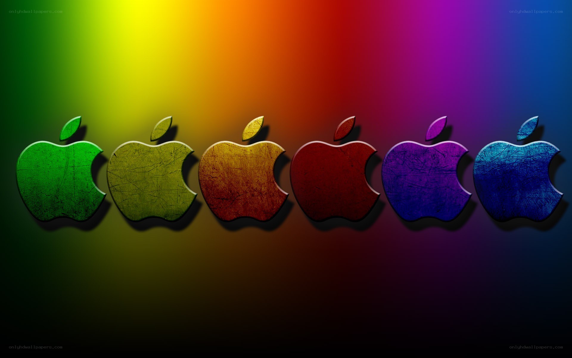 Colorful Apple logos