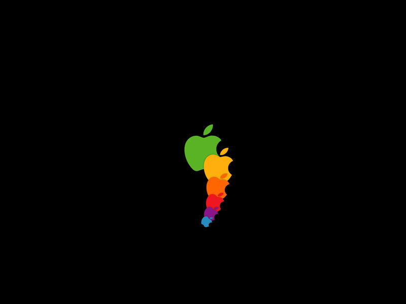 Colorful Apple Logos — Black, Minimalist