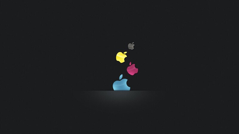Colorful Apple Logos — Black