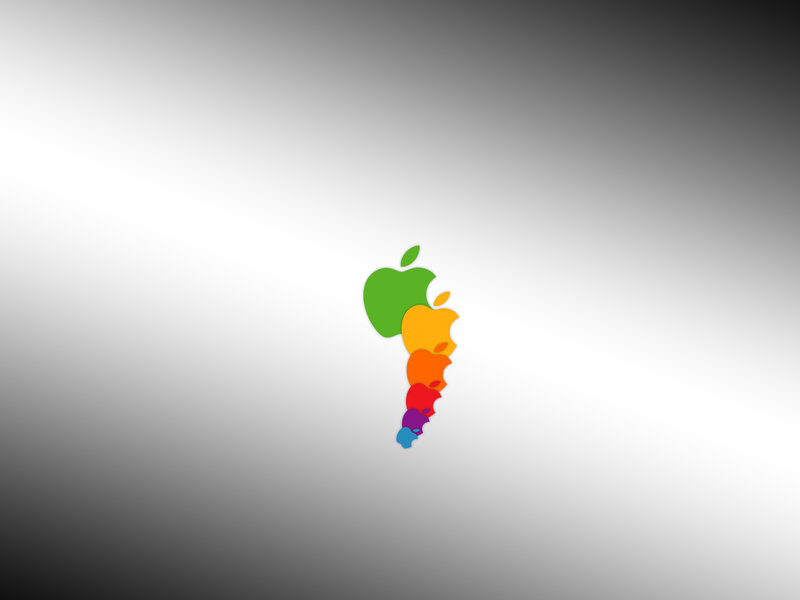 Colorful Apple Logos — White, Minimalist