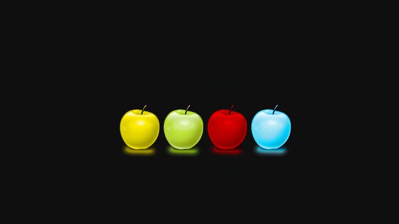 colorful apples on black
