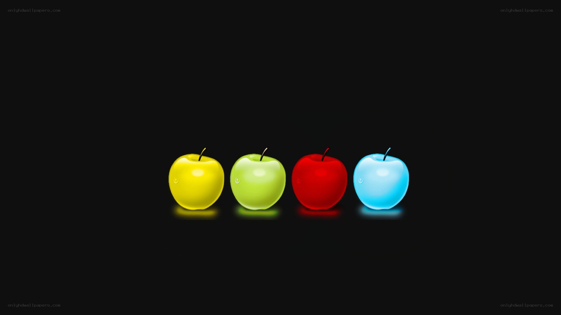 colorful apples on black
