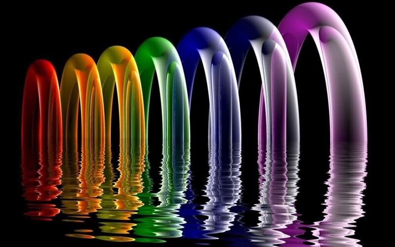 Colorful Arches in Water — Red, Dramatic
