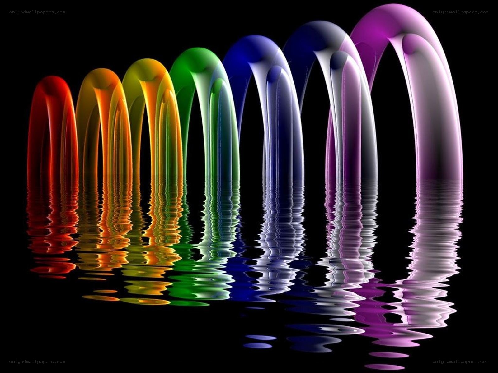 Colorful arches reflection