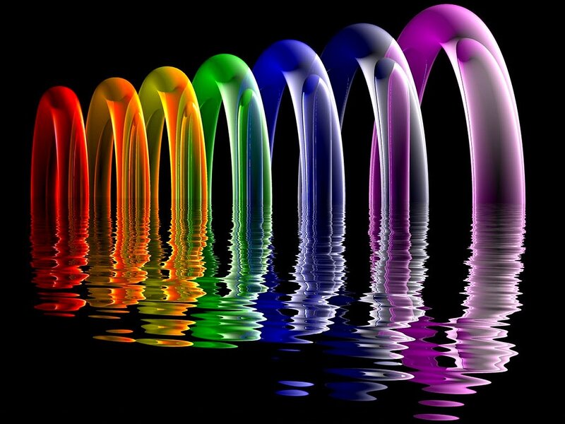 Colorful arches reflection