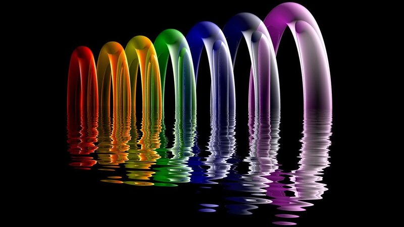 Colorful arches reflection