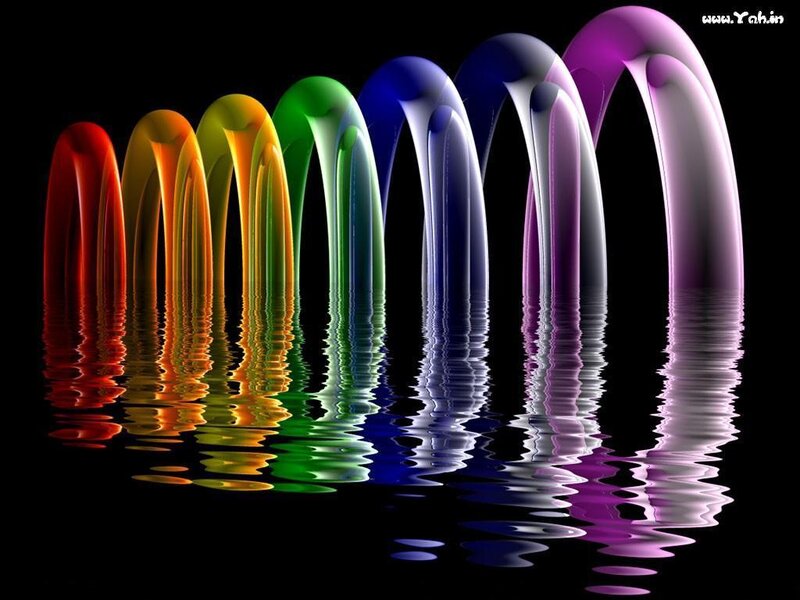 Colorful arches reflection