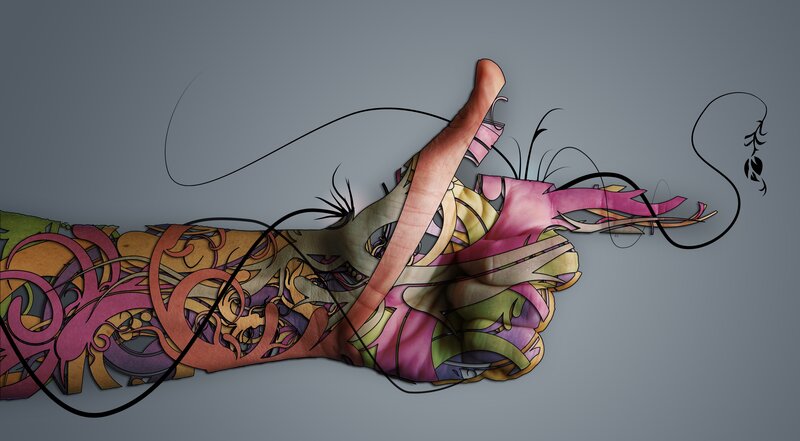 Colorful Arm Sculpture