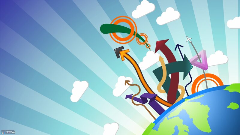 Colorful Arrows Around Globe