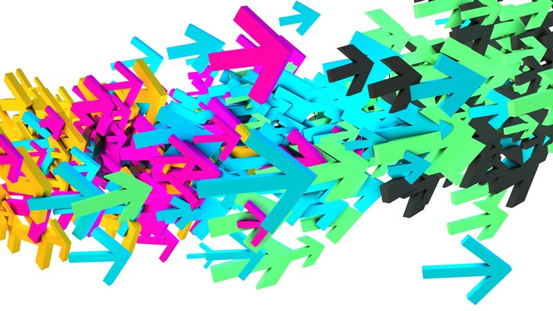 Colorful Arrows in Motion — Cyan