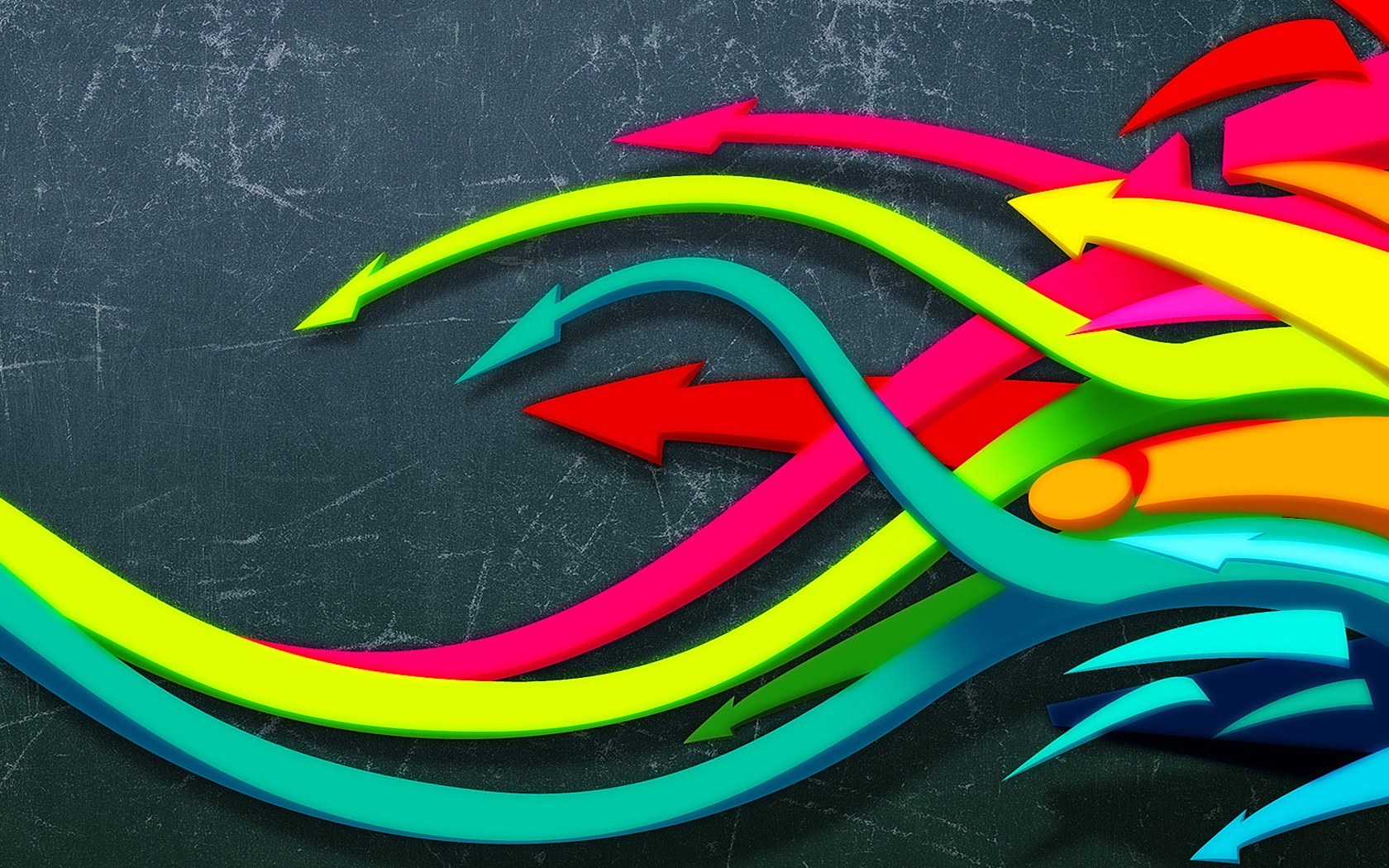 colorful arrows on dark background