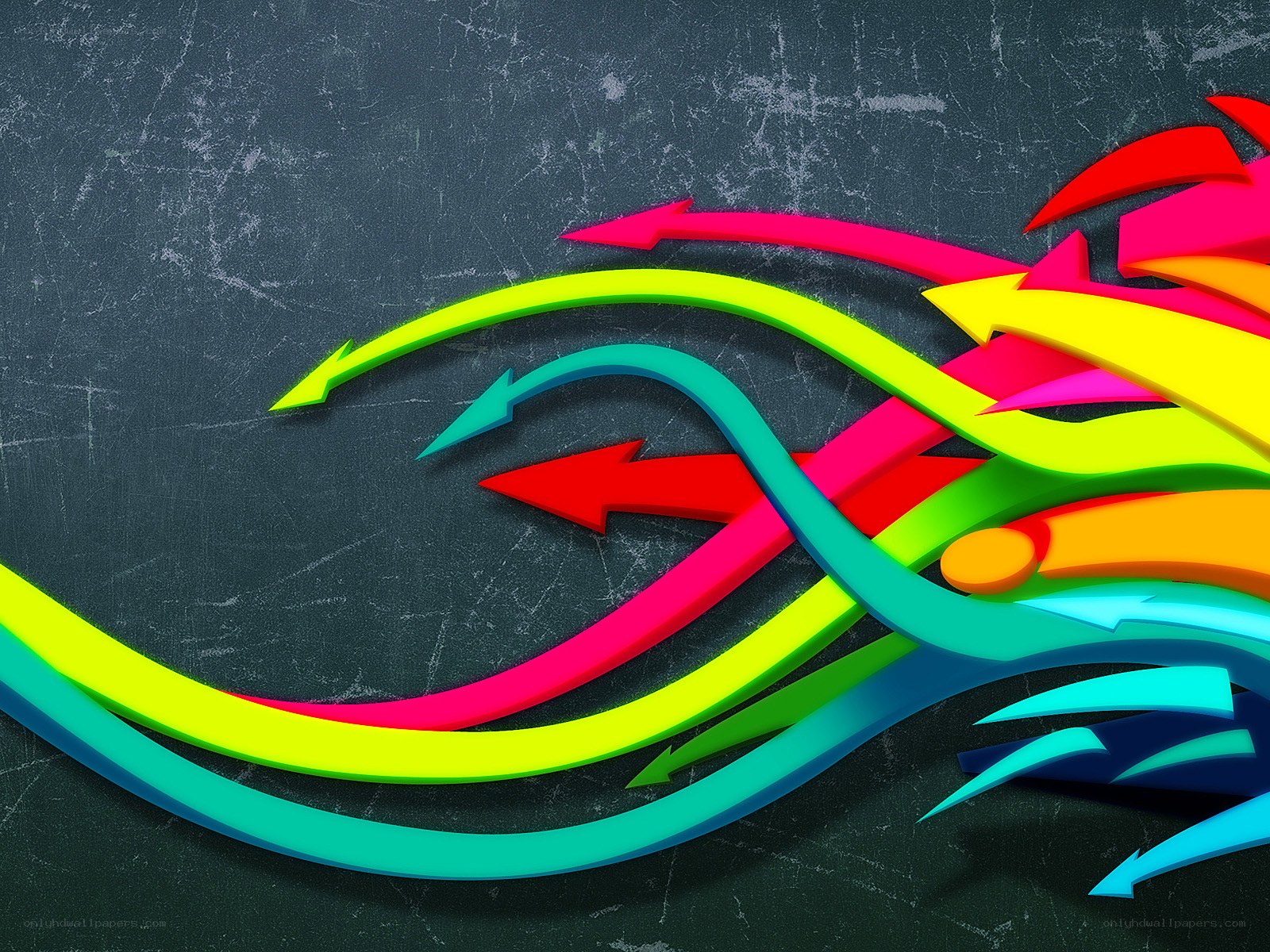 Colorful arrows on dark background