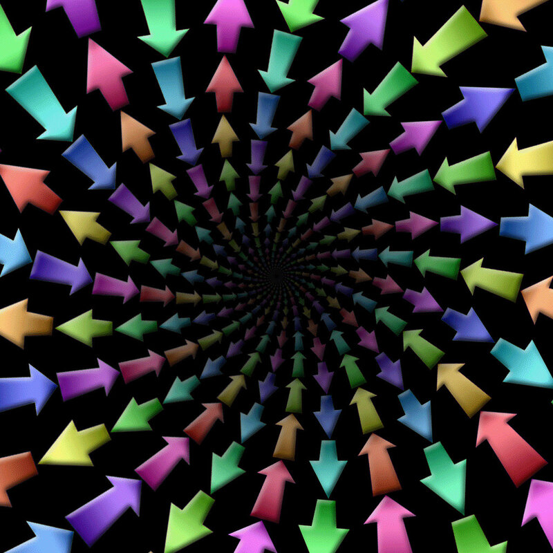 colorful arrows spiral pattern
