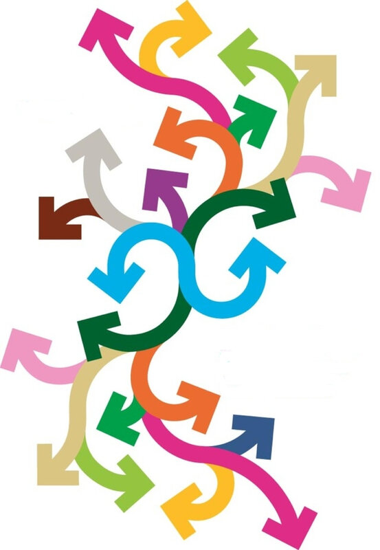 Colorful arrows swirling together