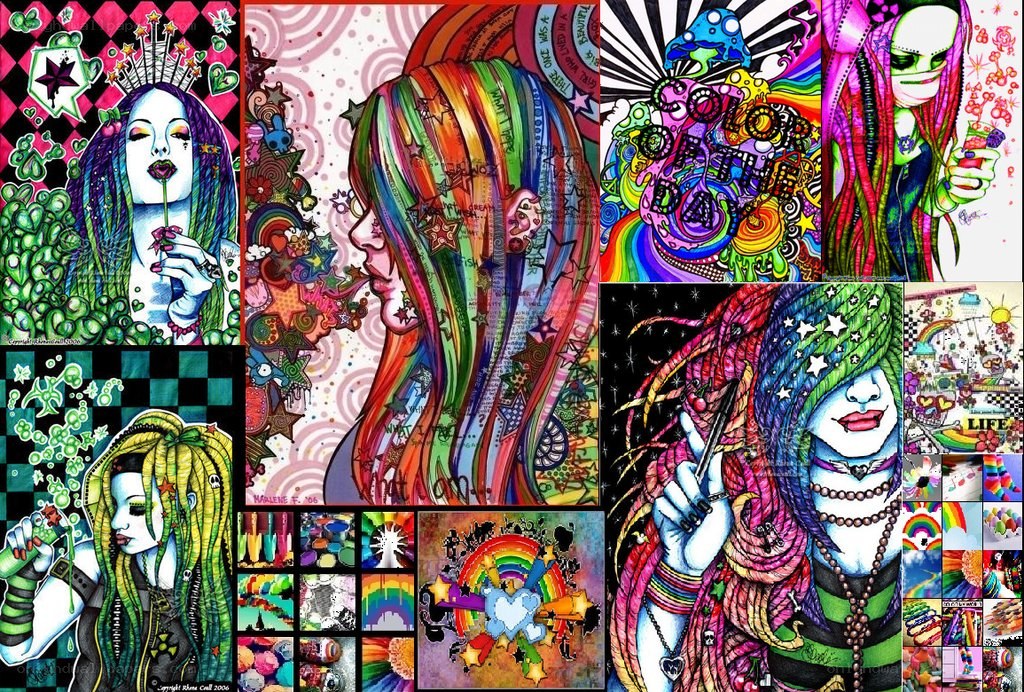 colorful art collage