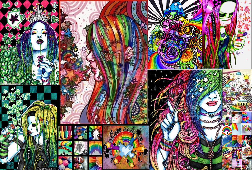 colorful art collage