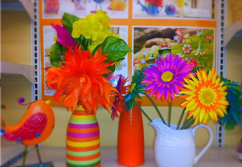 Colorful Artificial Flowers — Orange