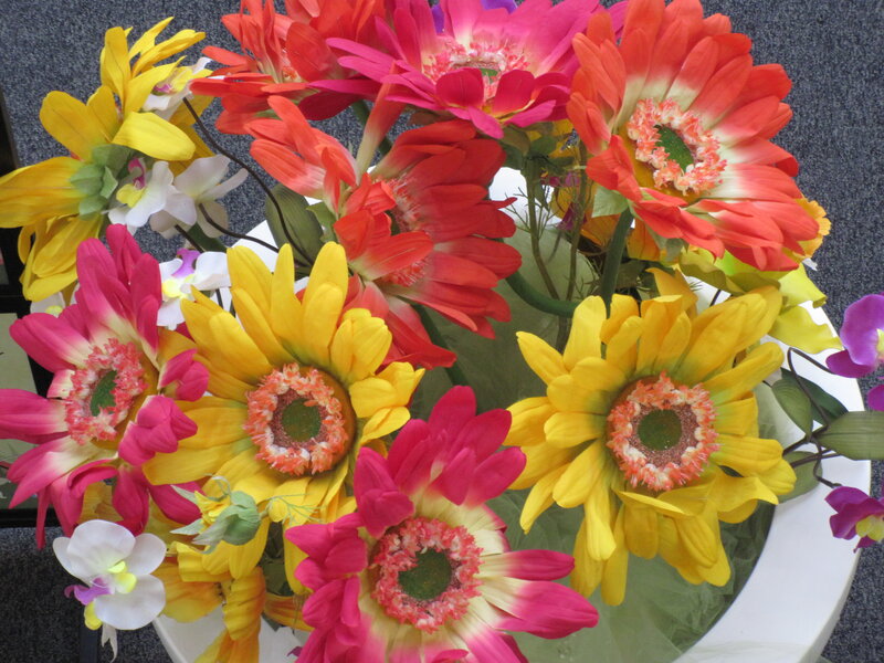 Colorful Artificial Flowers — Yellow, Vibrant