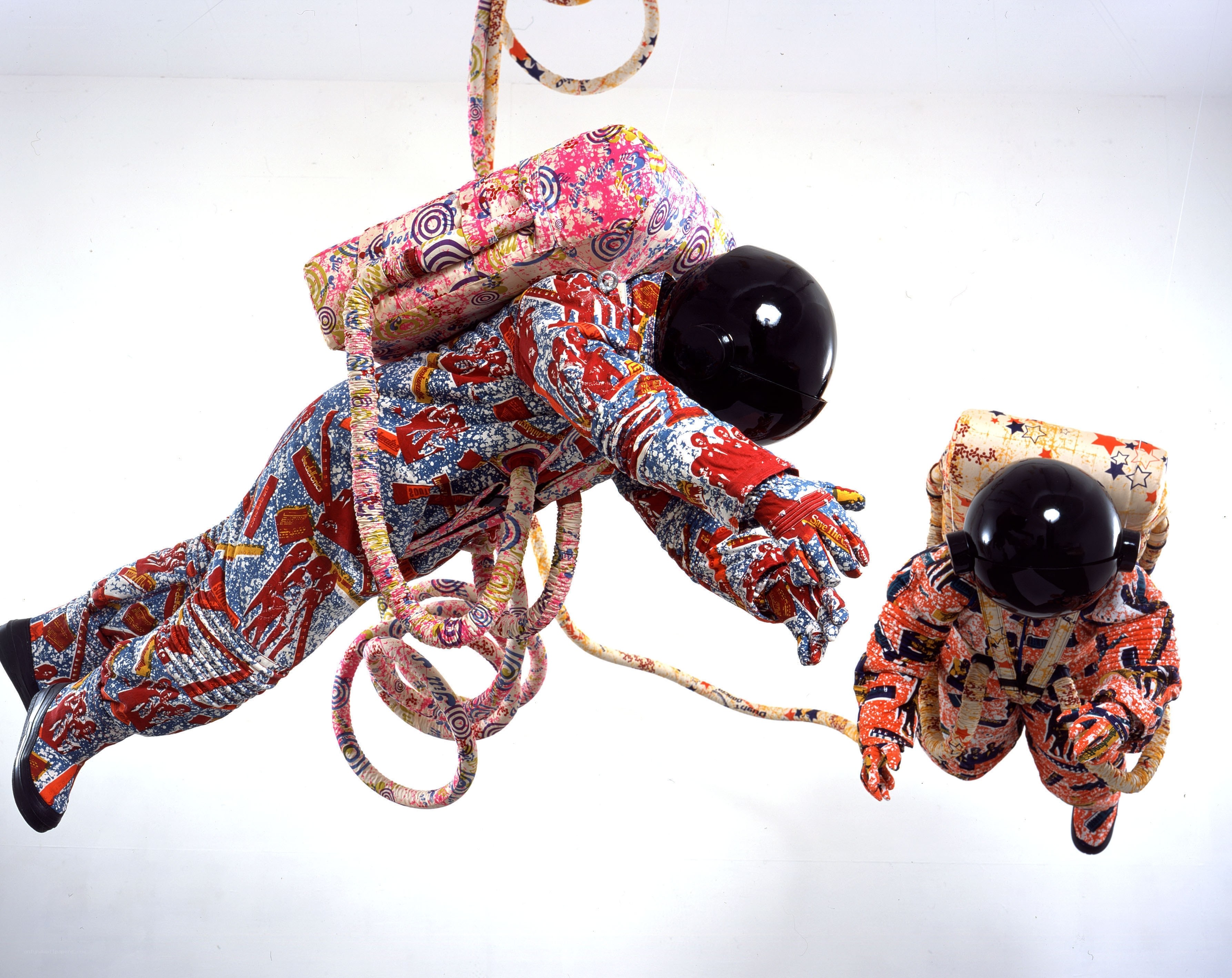 Colorful astronaut sculptures