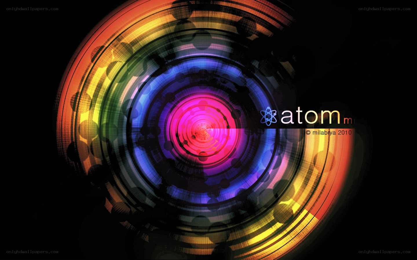 colorful atom spiral