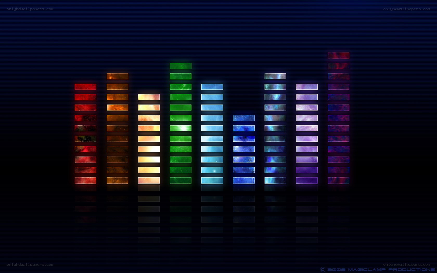 Colorful audio equalizer bars