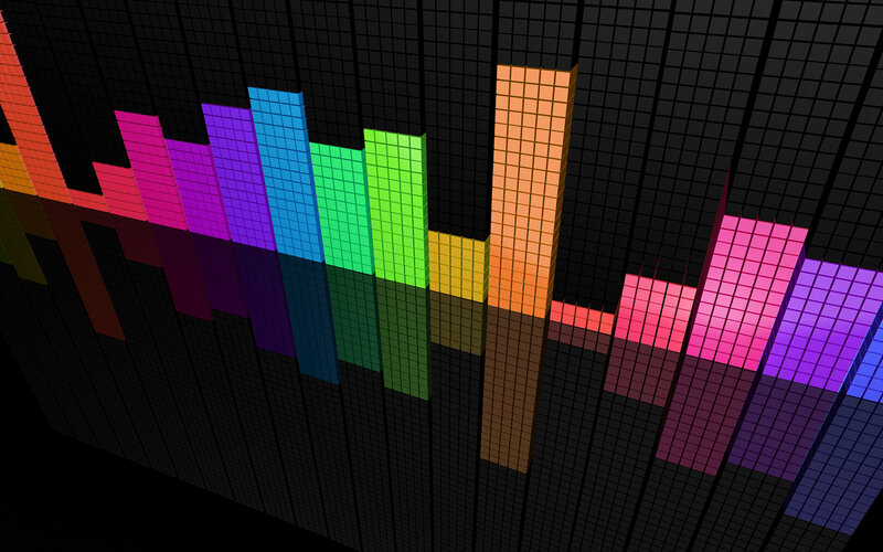 Colorful audio equalizer bars