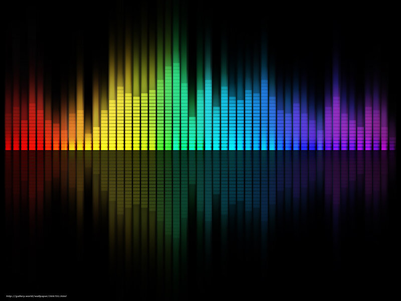 Colorful Audio Equalizer Bars — Black, Dynamic, Digital Art, Reflection
