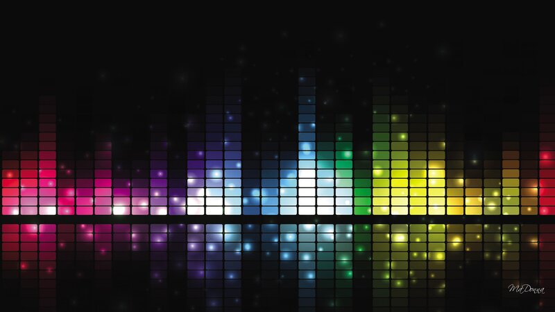 Colorful Audio Equalizer Bars — Black, Dynamic