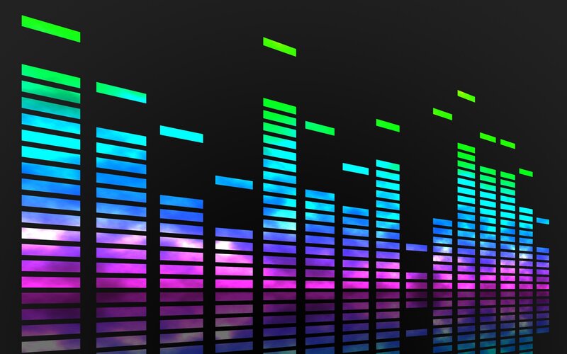 Colorful Audio Equalizer Bars — Green, Dynamic