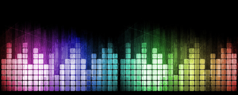 Colorful Audio Equalizer Bars — Purple, Dynamic, Digital Art