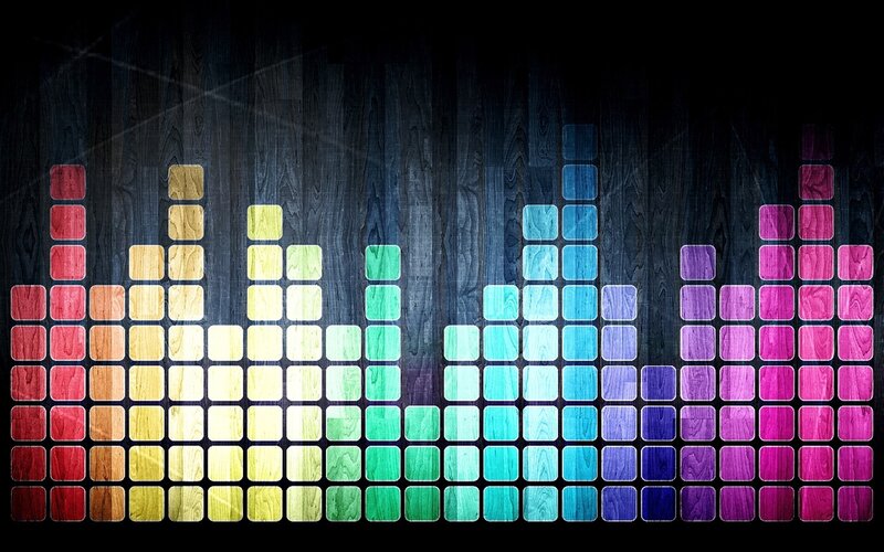 Colorful Audio Equalizer Bars — Red, Dynamic