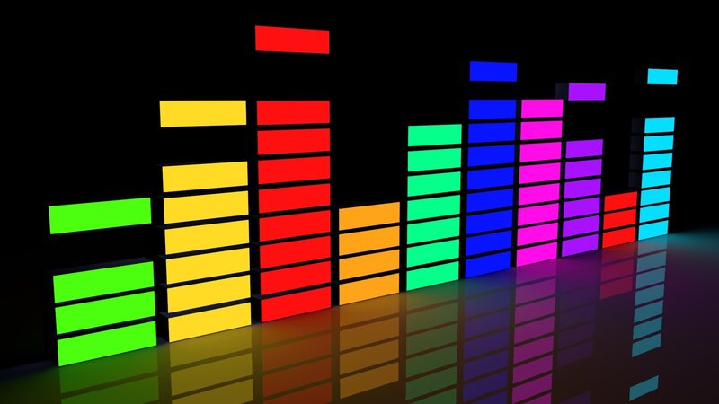 Colorful Audio Equalizer — Black, Dynamic, 3d Render
