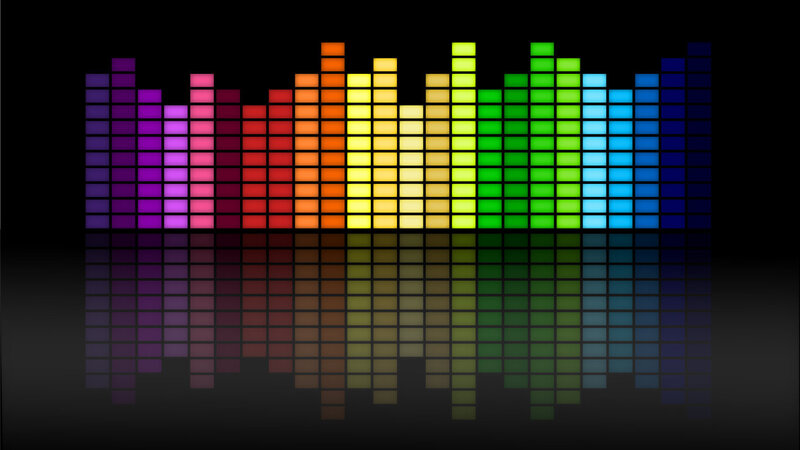 Colorful Audio Equalizer — Black, Dynamic, Digital Art