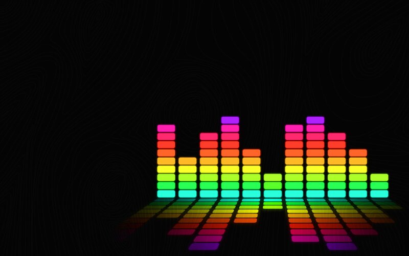 Colorful Audio Equalizer — Black, Vibrant, Digital Art