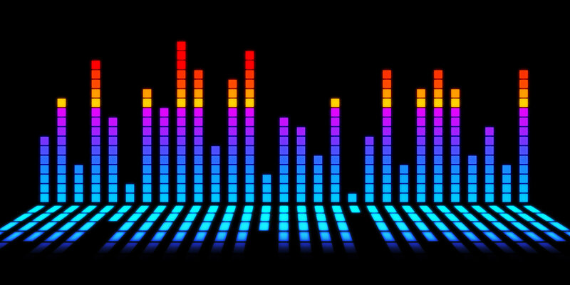 Colorful Audio Equalizer — Blue, Dynamic, Digital Art, Bars