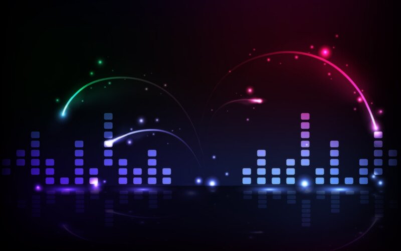 Colorful Audio Equalizer — Purple, Energetic
