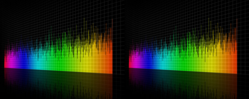 Colorful audio spectrum display