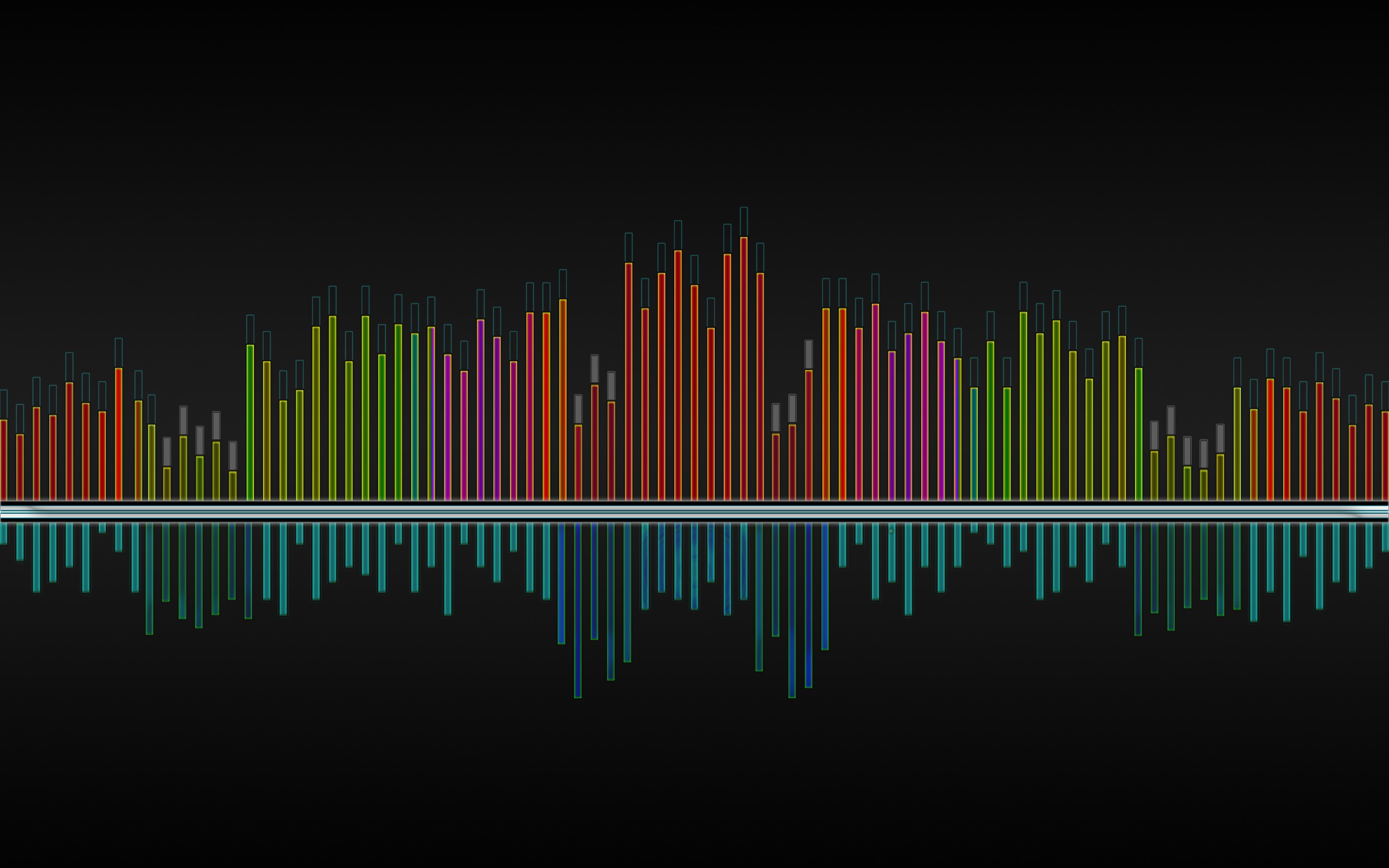 Colorful audio waveform display