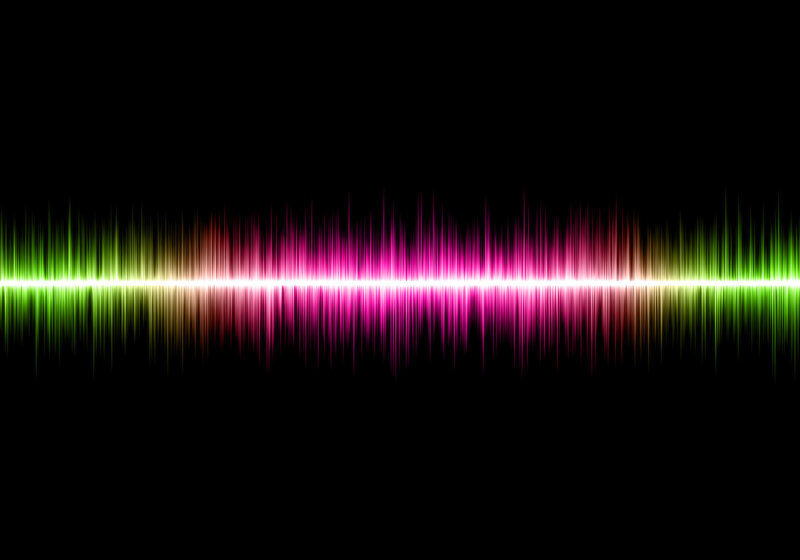 colorful audio waveform