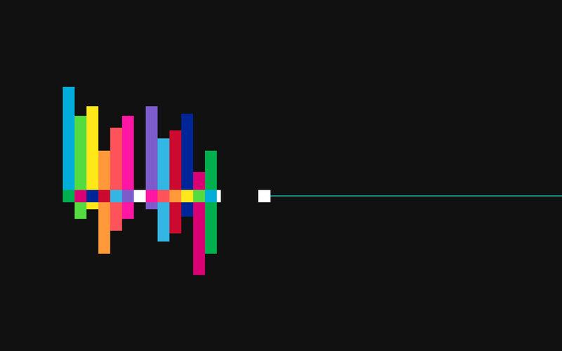 colorful audio waveform visualization