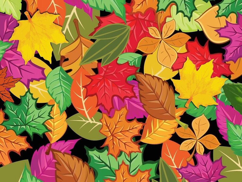 Colorful Autumn Leaves — Red, Vibrant, Illustration