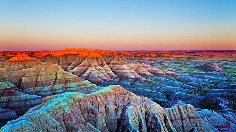 Colorful Badlands Landscape — Blue, Dramatic