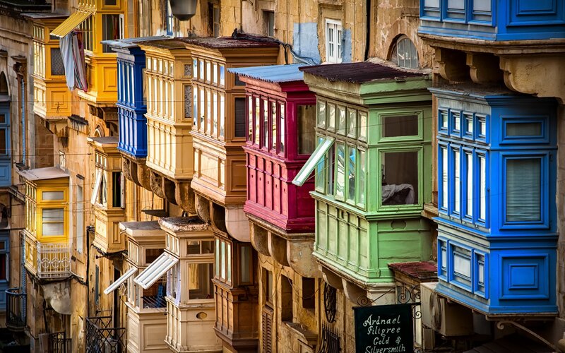 Colorful Balconies on Buildings