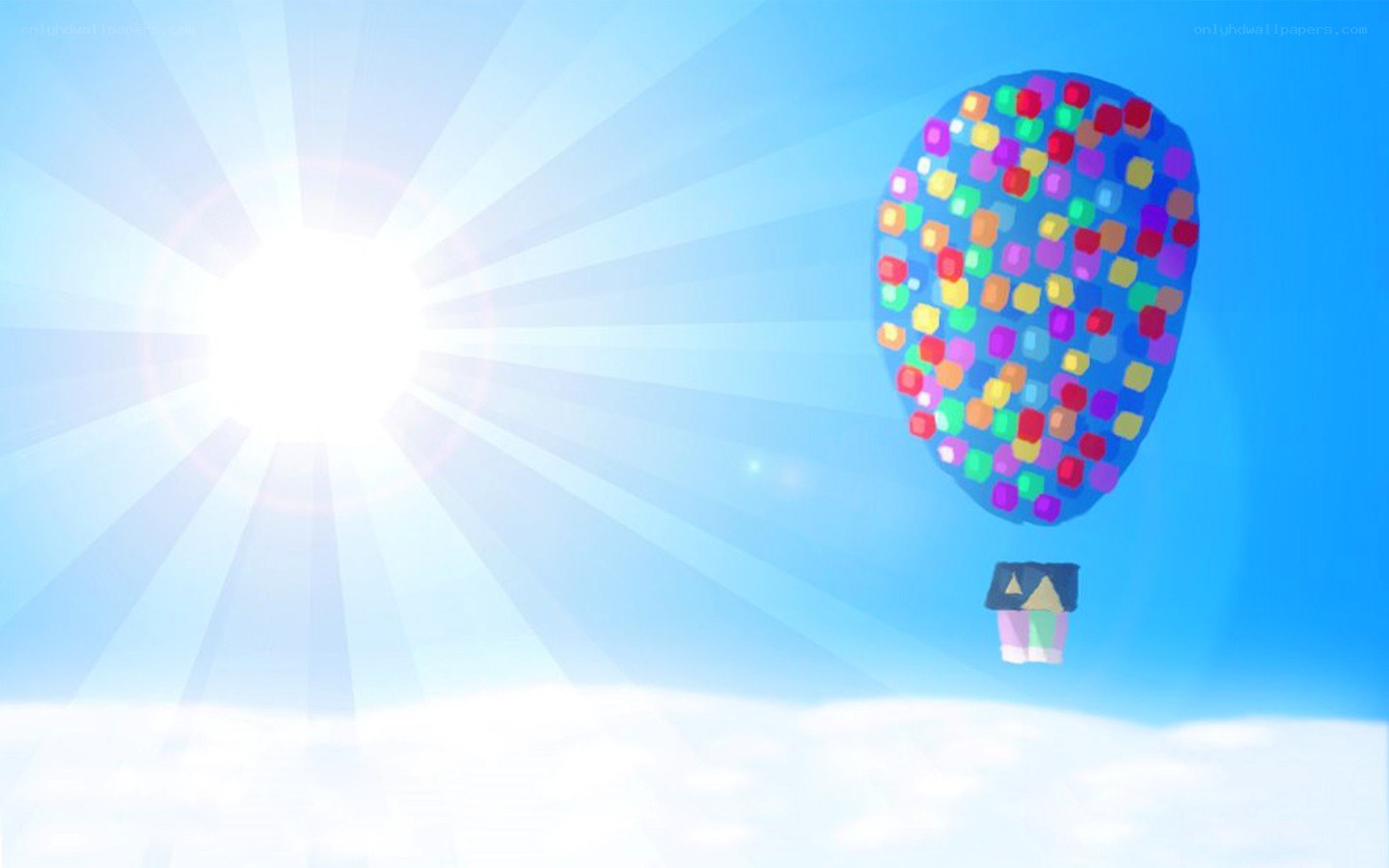 Colorful balloon with house